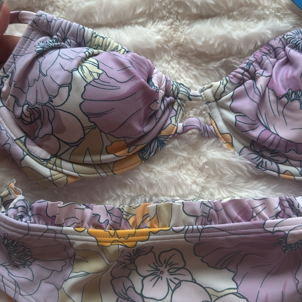 NWT Cupshe Floral Swim High Waisted